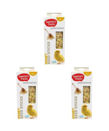 Tweeters Treats Seed Sticks for Canaries Honey 2 Count (Pack of 3)