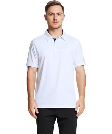 Men's White Dry Fit Performance Golf Polo Shirt - Large - Buy Online on SooperMarket.com