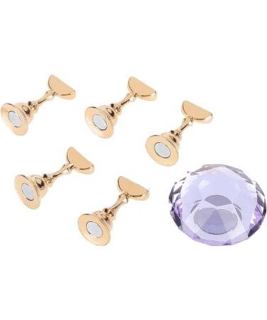 4 Colors Magnetic Nail Tips Stand Magnetic Nail Tips Practice Stand Crystal Alloy Holder Nail Art Display Stand(Purple) - Buy Online on SooperMarket.com