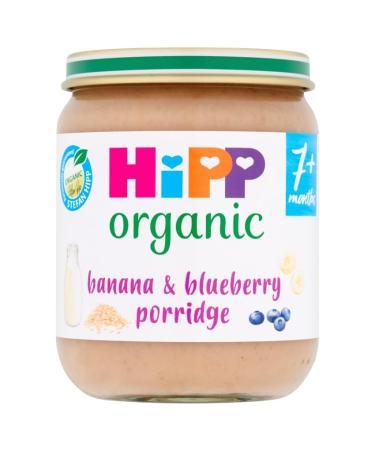 HiPP Organic Banana and Blueberry Porridge Baby Food Jar 7 Plus months 160g
