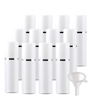 Zeoabsy 24 pieces 30ml not refillable empty white plastic airless cream donor pump dispenser with silver edge pumping pum for cosmetics lottery gel trip - no straw required required