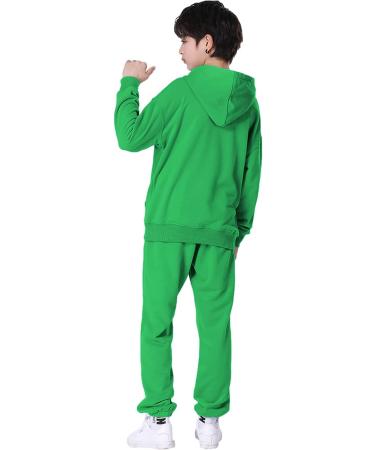 Amropi Boy's Hooded Tracksuit Set | 2-Piece Sweatshirt & Jogging Pants | Ages 3-12 | Green - Size 9-10 Years - Buy Online on SooperMarket.com