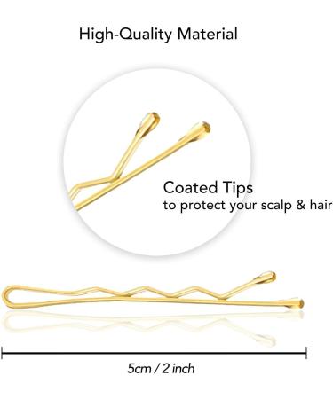 BasicSense 30pcs 48mm Metal Bobby Kirby Wavy Grips/Pins - Golden Blonde - Buy Online on SooperMarket.com