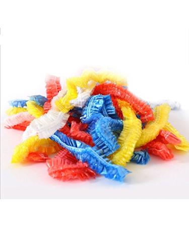 100Pcs Disposable Elastic Plastic Shower Caps - Blue | For Spa, Home Use, Hotel, and Hair Salon - Buy Online on SooperMarket.com