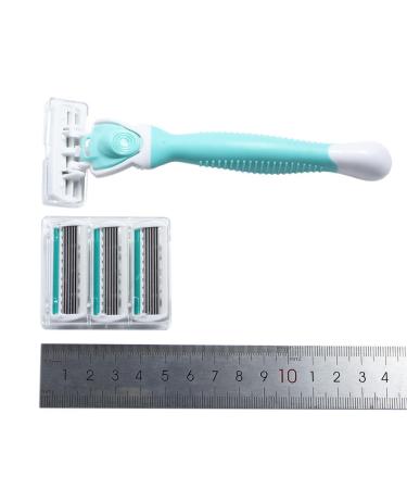 Vctitil Hair Removal Razor Holder - 1 Piece with 4 Stainless Steel Blades Anti-Slip Handle Manual Forearm Hair Trim - Green - Buy Online on SooperMarket.com