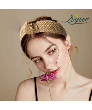 Lvyeer Straw Knot Headband - Boho Fashion Wide Hair Band for Women/Girls - Buy Online on SooperMarket.com