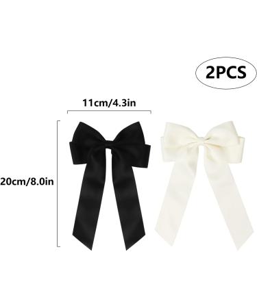2 Pack Bow Hair Clips Black Hair Bows for Women Girls Large Bow Clips Hair Barrette Hair Accessories(Black Beige) - Buy Online on SooperMarket.com