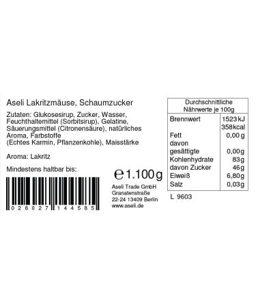 Buy Aseli Likritz Mice 1.1kg - Gluten-Free Lactose-Free Handmade Foam Sugar Mice | International Shipping Available - Buy Online on SooperMarket.com
