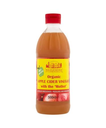 Organic apple cider vinegar with mother 500ml bottle.
