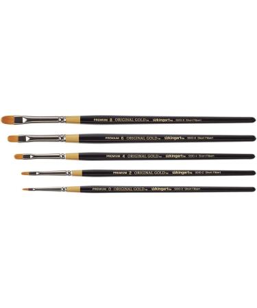 KINGART 9510 Short Filbert Paintbrush Set - Premium Golden Taklon Brushes - Set of 5 - Buy Online on SooperMarket.com