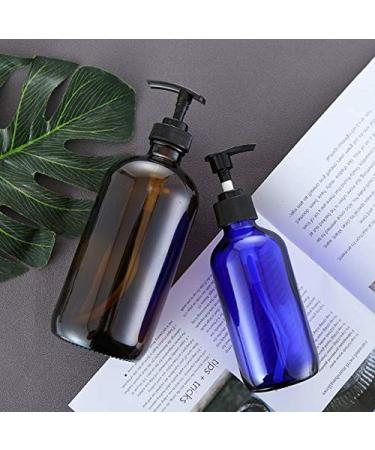 500ml Refillable Bernstein Glass Shampoo & Shower Gel Bottle with Plastic Pump - Ideal Packaging for Cosmetics & Bathroom Soaps - Buy Online on SooperMarket.com