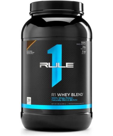 Rule 1 Whey Blend | 100% Whey Protein From Whey Concentrates Isolates & Hydrolysates | 24 Grams Protein 5 Grams BCAAs & 4 Grams Glutamine Per Serving (2LB Chocolate Peanut Butter) Chocolate Peanut Butter 2LB