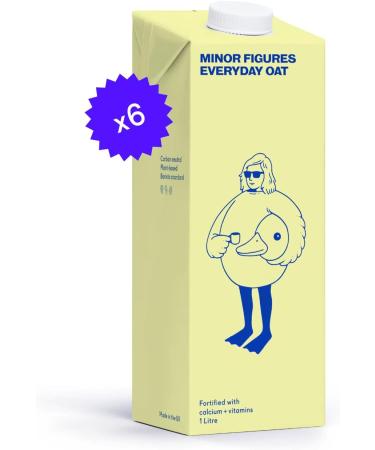 Minor Figures Barista Organic Oat Milk Made in The UK (No Added Sugar/Non Dairy Milk/Vegan & Everyday Oat Milk with Calcium and Vitamins 1 Litre x 6 Cartons - Buy Online on SooperMarket.com