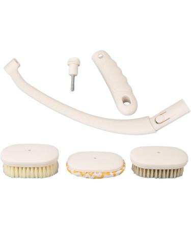 Back Bath Brush with Hanging Hole - 3 Brush Heads Long Curved Handle for Easy Use - Ideal Shower Brush for the Elderly - Buy Online on SooperMarket.com
