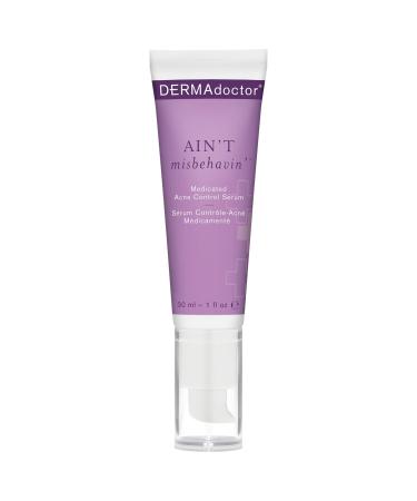 DERMAdoctor Ain't Misbehavin' Dermatologist Formulated Salycilic Acid Acne Control Serum Acne Spot Treatment for Blemish Control and Cystic Acne breakouts with Tea Tree - 1 oz