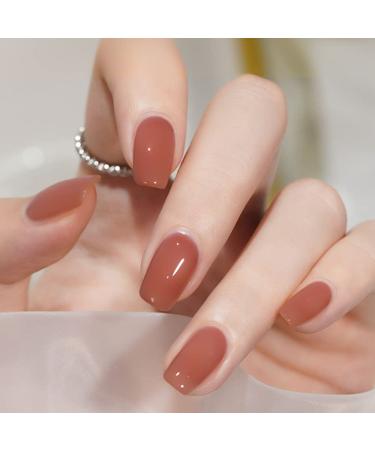 Lofuanna Poly Nail Gel Set - 60ml Dark Nude Nail Extension Kit | All-in-One Nail Gel Kit with Slip Solution Brush & Forms | Perfect for Beginners - Nail Art Design - Buy Online on SooperMarket.com