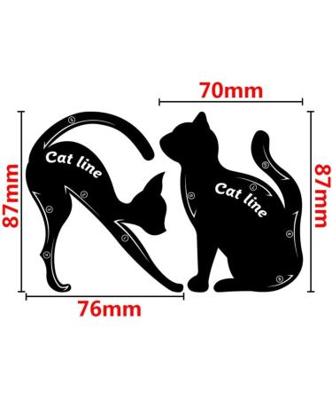2PCS Cat Eyeliner Template Premium PVC Material Smoky Eyes Makeup Applicators Cat Shaped Eye Liner Guide Stencil Tool For Makeup Beginnereyeliner stencil - Buy Online on SooperMarket.com