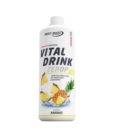 Best Body Nutrition Vital Drink Zerop - pineapple original beverage concentrate - syrup - sugar -free 1:80 results in 80 liters of finished drink 1 l (1 Pack) pineapple 1 l (1 Pack)