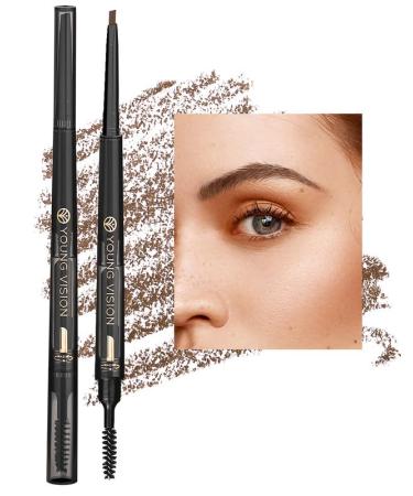 Dual-Sided Eyebrow Pencil Brow Kit 3 In 1 Long Lasting Waterproof Eye Makeup Pen Ultra Precise Brow Pencil Precise Defines Creates Full Natural-Looking Brows (#03 Light Brown)