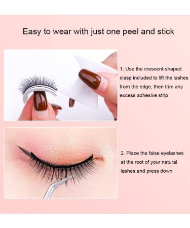 Reusable Self-Adhesive Eyelashes Wispy Fake Eyelashes Natural Look Fluffy Curling Long Eyelashes No Glue/Eyeliner/Magnet Needed Waterproof and Easy to Put on - Buy Online on SooperMarket.com
