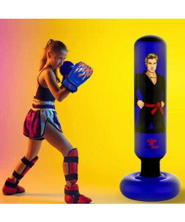 JEELA SPORTS Extendable Punching Bag for Kids 3-12 Years | Inflatable 53-63 inches with Boxing Gloves | Resistant Kids Punching Bag | Burn Off Children's Energy | Perfect Toy Gift for Boys - Buy Online on SooperMarket.com