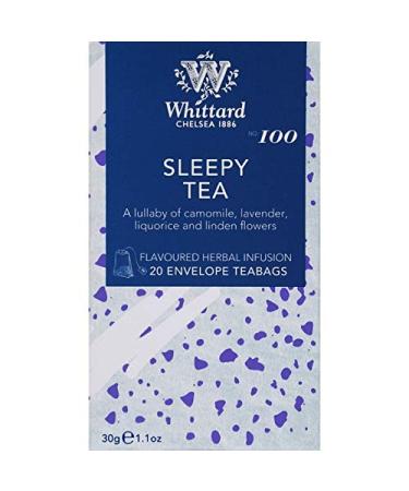 Whittard of Sleepy Tea 20 Individually Wrapped Teabags Camomile Lavender Liquorice flowers