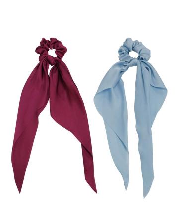 GETACOTA 10 Pieces Hair Scrunchies Bowknot Satin Chiffon Ribbon Elastics - Vintage Ponytail Holder Ties for Women - Buy Online on SooperMarket.com