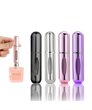 AFEIGE 4 PCS 5ML Perfume Atomisers Refillable Travel Perfume Atomiser Refillable Perfume Travel Bottle for Perfume Aftershave Travel Holiday and Night Out