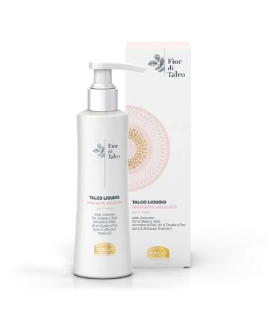 Helan Fior di Talco Liquid Talcum Powder Moisturising Body Cream for Soft and Nourishing Skin - Light Fresh Antioxidant Non-Greasy - Enriched with Hyaluronic Acid Oils and Vitamin E - 200 ml
