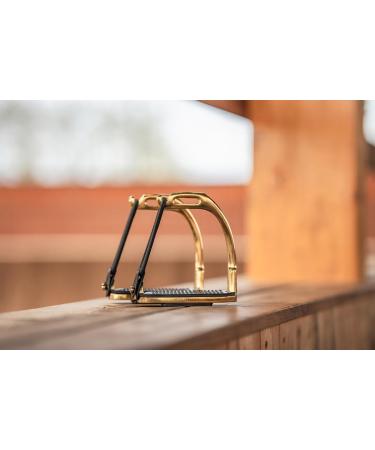 Equinate Safety Stalk Belfast 10cm Gold - Anti-Slip Rubber Tread | Stirrup for Adults & Children | Ankle Relief - 2 Pieces - Buy Online on SooperMarket.com