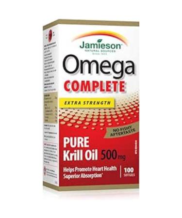 Jamieson Omega Complete Pure Krill Oil 500 mg Extra Strength - 100 Softgels packaging may vary 100 count (Pack of 1)