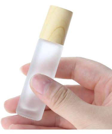 Jawseu 6-Piece Clear 10ml Glass Bottles with Bamboo Lid Refillable Roll-On Essential Oil & Perfume Containers for Travel & Aromatherapy - Buy Online on SooperMarket.com