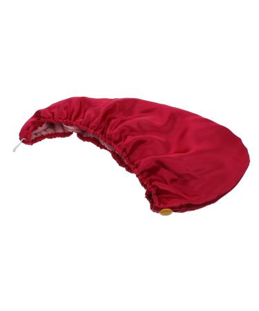 Ipetboom Satin Shower Cap Thicken Outer Satin Headband Miss Claret 54x21cm
