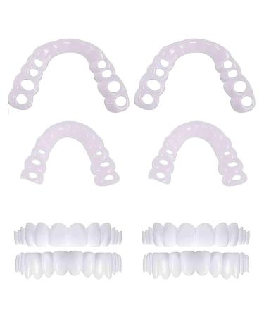 Watsky veneers artificial teeth Top Bottom silicone prostheses instant snap on dentures provisional prostheses cover braces for men and women 001.4PCs