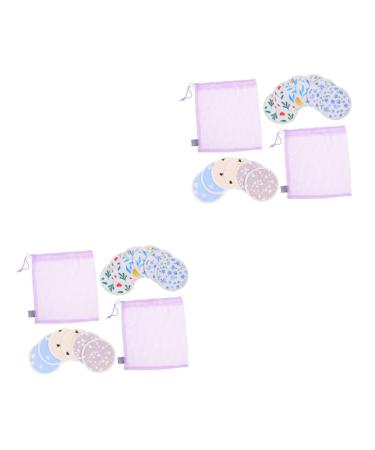 Toyvian Cotton Breast Pads 2 Sets Wash Breast Pads Nursing Breast Pads Comfortable Pads Reusable Pads Breast Milk Mother Polyester Cotton Printed TPU Coated Cloth Anti-Spill Washable Pad
