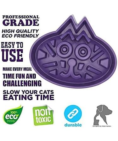 Veterinarian-Designed Large Purple Cat Puzzle Feeder Bowl for Enrichment and Activity - Buy Online on SooperMarket.com