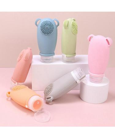 sunree Silicone Empty Container with Cleansing Brush for Shampoo and Lotion C gray - Buy Online on SooperMarket.com