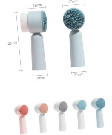 Soft Bristles Face Cleaning Cleansing Brush Handheld Brush Face Cleanser Silicone Facial Brush Face Pore Cleanser Face Cleaner Brush Deep Instrument Grey 5.5X12.5cm - Buy Online on SooperMarket.com