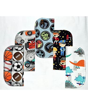 1 Ply Printed Flannel 8x8 Inches Little Wipes Set of 5 All Things Boy