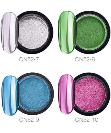 Peowuieu 16 Glasses Chrome Nail Powder Metallic Nail Art Powder Effect Manicure Pigment with 16 Pieces Eyeshadow Sticks - Buy Online on SooperMarket.com