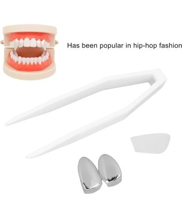 Fake Gold Teeth Grills For Your Teeth Plating Teeth Brace Fashionable Metal Teeth Decoration Jewelry For Halloween Party (Silver) - Buy Online on SooperMarket.com