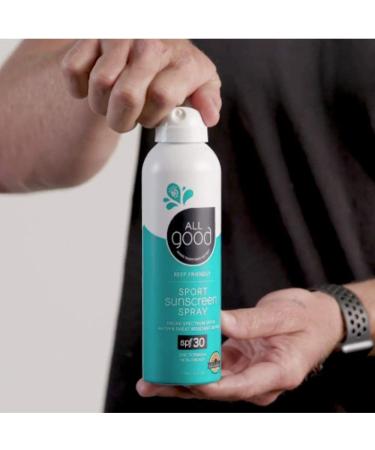 All Good Sport Sunscreen Spray 6 oz 2-Pack - SPF 30 UVA/UVB Broad Spectrum, Water Resistant, Zinc, Calendula, Aloe - Coral Reef Friendly - Buy Online on SooperMarket.com