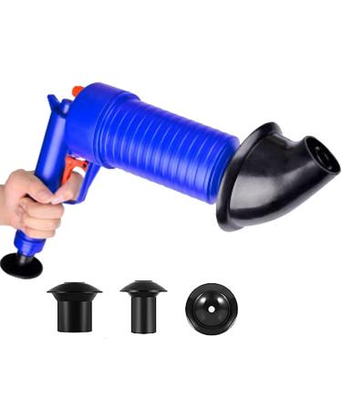 iFutniew Drain Clog Remover Blue Drain Clog Remover Plastic Drain Clog Remover with 4 Suction Cups High Pressure Exhaust Bathroom Kitchen Clogged Pipe Tub Cleaning Blue