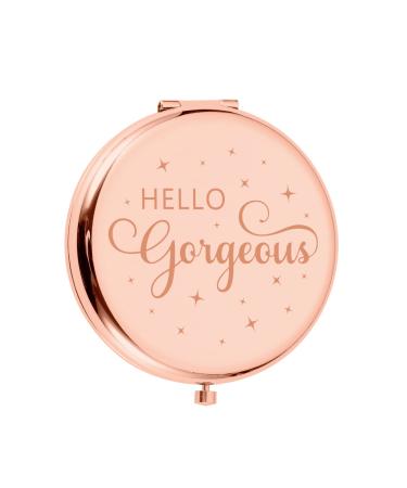 AMBREGRISSUN Graduation Gifts for Women Makeup Compact Mirror Gifts for Girls Sisters Daughter Friends Funny Birthday Valentine's Day Girlfriend Wife Female Pocket Mirror Christmas Stocking Stuffer Rose Gold