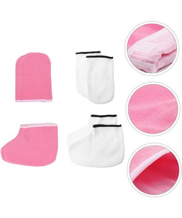 HAPINARY 4 Pairs Hand and Foot Mask Moisturizing Gloves Thermal Treatment Glove Spa Gloves Manicure Gloves Paraffin Bags Healing Thermal Gloves Exfoliating Care Glove Wax Heel Sock Thicken - Buy Online on SooperMarket.com