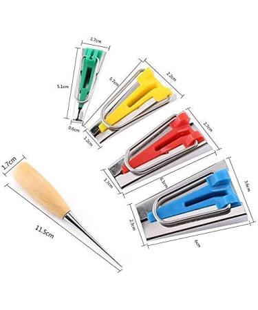 Yosoo Fabric Bias Tape Maker Awl Kit Set - Sewing Quilting Binding Tool Guide Strip - 6/12/18/25mm - 6pcs - Buy Online on SooperMarket.com
