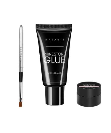 Makartt Nail Rhinestone Glue Gel Kit 30g & 8g Super Adhesive Nail Gel for Gems Gem Glue for Nails Nail Gel Glue for Rhinestones Crystal Stones Jewels 3pcs