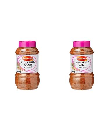 Schwartz Blackened Cajun Seasoning Expertly Blended with Chilli Powder Herbs and Spices Smoky and Peppery Flavour Versatile Ingredient 550g (Pack of 2)