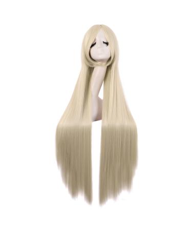 MapofBeauty 40 inch/100 cm Unique Long Women Cosplay Straight Cosplay Wig (Gold)