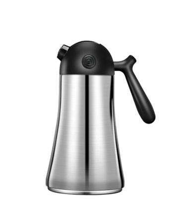 Zerodeko 1pc Stainless Steel Oil Pot Oil Storage Can Strainer Oil Storage Bottle Olive Dispenser Stainless Steel Containers Kitchen Oil Jar Vinegar Cruet Grease Condiment Bottles 20.5X11CM Silver